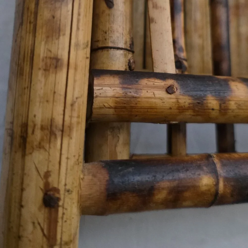 Vtg 100% Bamboo Handmade Folding Hanging Towel Vanity Shelves